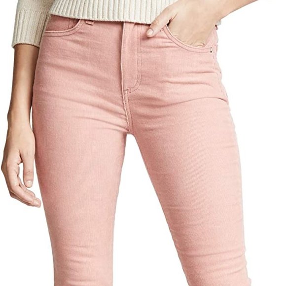 RAG & BONE Cameo High-Rise Super Soft Corduroy Skinny Jeans in Pink Size 24 - Picture 2 of 11
